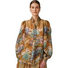 Dame - Grønne Bluser Organza Blouse Forest Flower