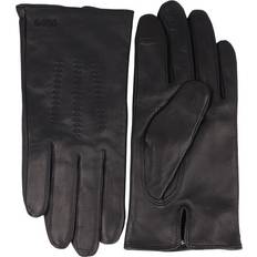 Black - Solid Colour Gloves & Mittens HUGO BOSS Hainz Leather Gloves - Black/Black