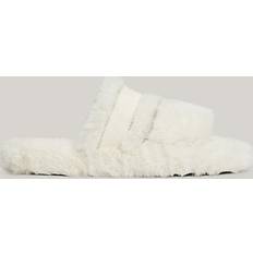 Tommy Hilfiger Faux Fur Logo Slippers ANCIENT WHITE