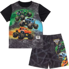 Nightwear Monster Jam Toddler Boys Pullover Shirt and Shorts Sleep Set to Grave Digger El Toro Loco Megalodon Black 3T