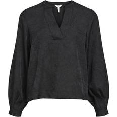 Omlott Blusar Object Objjohnson RE L/S Vneck TOP Noos Dam Toppar Från Magasin Black 34