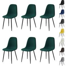 Yellow Kitchen Chairs MCC Set of 6 Linen Fabric Dining with Metal Legs Kitchen Chair 2pcs