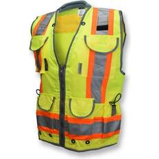 Workwear & Equipment Radians SV55 Class 2 Heavy Woven Two Tone Engineer Vest With Padded Neck To Support Extra Weight In Cargo Pockets - Green