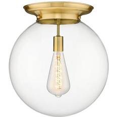 Innovations Lighting Beacon Satin Gold/Clear Ceiling Flush Light 15.8"