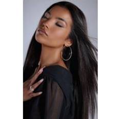 PrettyLittleThing Silver 80mm Hoop Earrings One Size