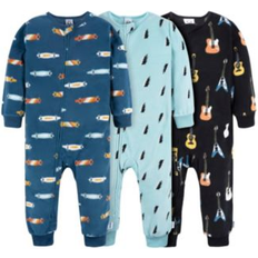 Children's Clothing Gerber Gerber Baby Boys Baby Footless Fleece Pajamas, 3-Pack Skateboards and guitars 18 months