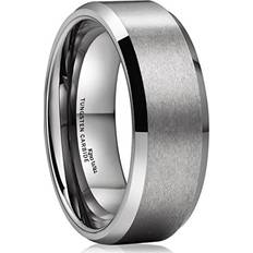 Engagement Rings - Unisex King Will Basic Unisex 8mm Tungsten Carbide Matte Polished Finish Wedding Engagement Band