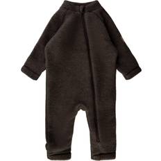 3-6M Jumpsuits Barnkläder Mikk-Line Wool Baby Suit Unisex Overaller - Dark Brown Melang