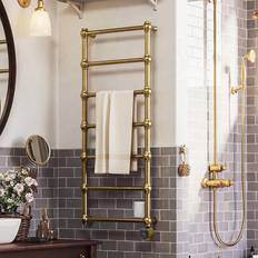 Heated Towel Rails Terma Electric Towel Rail Retro 1170/504 Gold 117cm H X 50.4cm W X 10.2cm D
