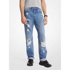 Michael Kors Finn Distressed Denim Jeans - Blue
