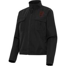 San Francisco Giants Jackets & Sweaters Antigua Women's Black San Francisco Giants Even Par Full-Zip Jacket