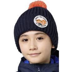 S Beanies Children's Clothing Jack Wolfskin Kid's Pompom Badge Beanie Beanie M, blue