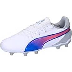 Grey Football Shoes Children's Shoes Puma Junior King Match FG AG - White