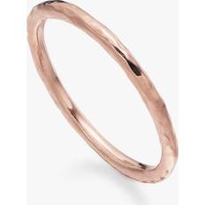 Monica Vinader Rose Gold Rings Monica Vinader Siren Hammered Stacking Ring, Rose Gold