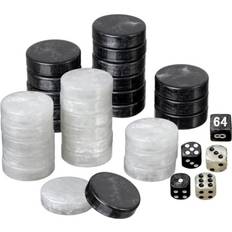 Philos Backgammon spelpjässet svart/vit 28 mm