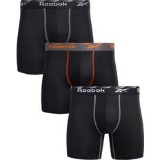 Reebok Men's Underwear Reebok Men's Pack Performance Quick Dry Moisture Wicking Boxer Briefs, Small, Black Contrast