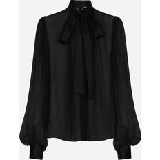 Soie Chemisiers Dolce & Gabbana Silk Chiffon Pussy-Bow Blouse