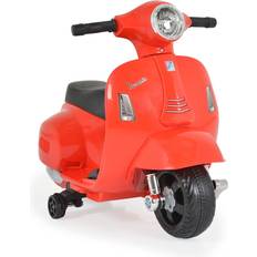 Plastikspielzeug Elektrische Kinderfahrzeuge Moni Kinder Elektromotorrad Vespa GTS Super Sport, Roller, Frontleuchten, Hupe rot