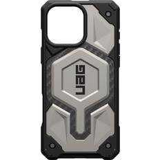 Silver Mobile Phone Covers UAG URBAN ARMOR GEAR Designed for iPhone 16 Pro Max Case 6.9" Monarch Pro Compatible with MagSafe Charging Rugged Heavy Duty Shockproof Anti-Slip Military Grade Protective Cover, Titanium