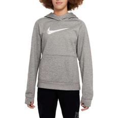 Nike Big Kid's Multi+ Therma Fit Pullover Hoodie - Dark Grey Heather/Heather/White (FD3893-063)