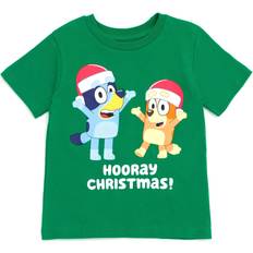 Tops Bluey Bingo Christmas Toddler Boys T-Shirt Green 2T