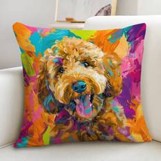 Shein Cartoon Colorful Dog Printed - 1 pc Pillow Case Multicolour (50x30cm)