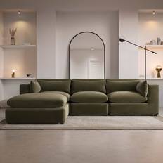 Hudson Large Green Velvet Reversible 4 Seater Corner Sofa