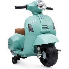 Plastikspielzeug Elektrische Kinderfahrzeuge Moni Kinder Elektromotorrad Vespa GTS Super Sport, Roller, Frontleuchten, Hupe grün