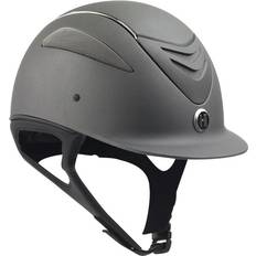 Gray Motorcycle Helmets One Defender Chrome Stripe Helmet Grey Matte X-Large Long Oval