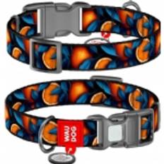 Collar Waudog Oranges Nylon Dog with QR Code Size L
