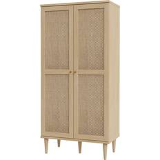 Gold Clothing Storage 17 Stories 2 Door With Shelf And Clothes Rail 110 cm W x 208 cm H x 52 cm D - Gold Wardrobe