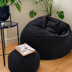 Rucomfy Jumbo Cord Black Bean Bag
