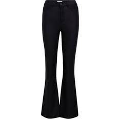 Object Coated MW Flared Pant DIV Kvinde Black Bukser hos Magasin