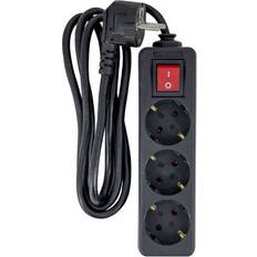 Enchufes de Pared MicroConnect MC-GRU00315BS base múltiple 1,5 m 3 salidas AC Interior Negro