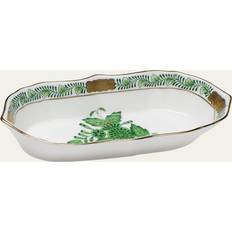 Herend Chinese Bouquet Green Narrow Serving Dish