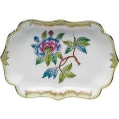 Polished Serving Trays Herend Queen Victoria Green Mini Scalloped Serving Tray