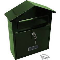 Green Letterbox Posts AB Tools Letter post mail box metal green wall door gate fence garden house lockable