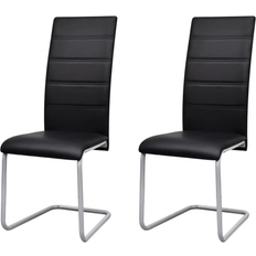 The Living Store Cantilever Black Kitchen Chair 102.5cm 2pcs