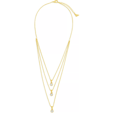 Sterling Forever Gia Layered Necklace - Gold/Transparent