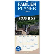 Bürobedarf Calvendo Familienplaner 2025 Gubbio Die Mittelalterliche Stadt In Umbrien Wandkalender 21 cm x 45 cm