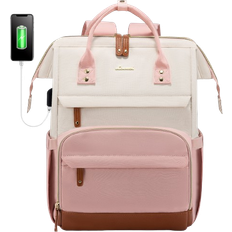 Lovevook Women Work Backpack - Beige/Pink