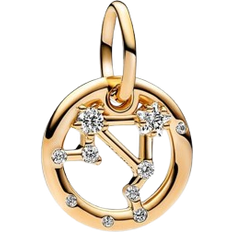 Pandora Breloques et Pendentifs Pandora Libra Zodiac Dangle Charm - Gold/Transparent