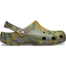 Green - Men Outdoor Slippers Crocs Classic Marbled Clog - Aloe/Multi