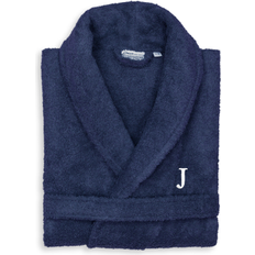 Unisex Sleepwear Linum Home 100% Turkish Cotton Personalized Terry Bath Robe Navy Blue L/XL