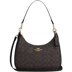 Canvas - Women Bags Coach Teri Hobo Bag In Signature Canvas - Gold/Walnut/Black