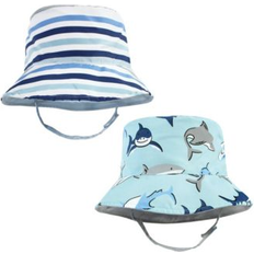 9-12M Bucket Hats Children's Clothing Hudson Baby Unisex Baby Sun Protection Hat, Shark Stripe, 0-12 Months