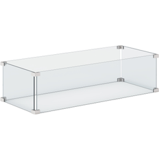 Corvus 27.9" x 11.6" Rectangular Tempered Glass Wind Guard For Fire Pits - Clear 11.6 in. L x 27.9 in. W x 7.1 in. H