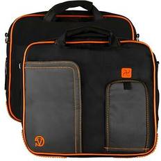 Computer Accessories Vangoddy Pindar Laptop Sleeve Messenger Shoulder Bag - Small Black and Orange