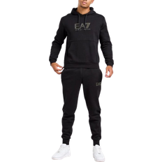 Emporio Armani EA7 Tape Logo Overhead Hoodie - Black