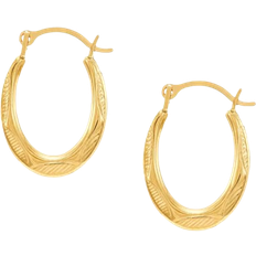 Macy's Gold Earrings Macy's Patterned Extra Small Oval Huggie Hoop Earrings - Gold